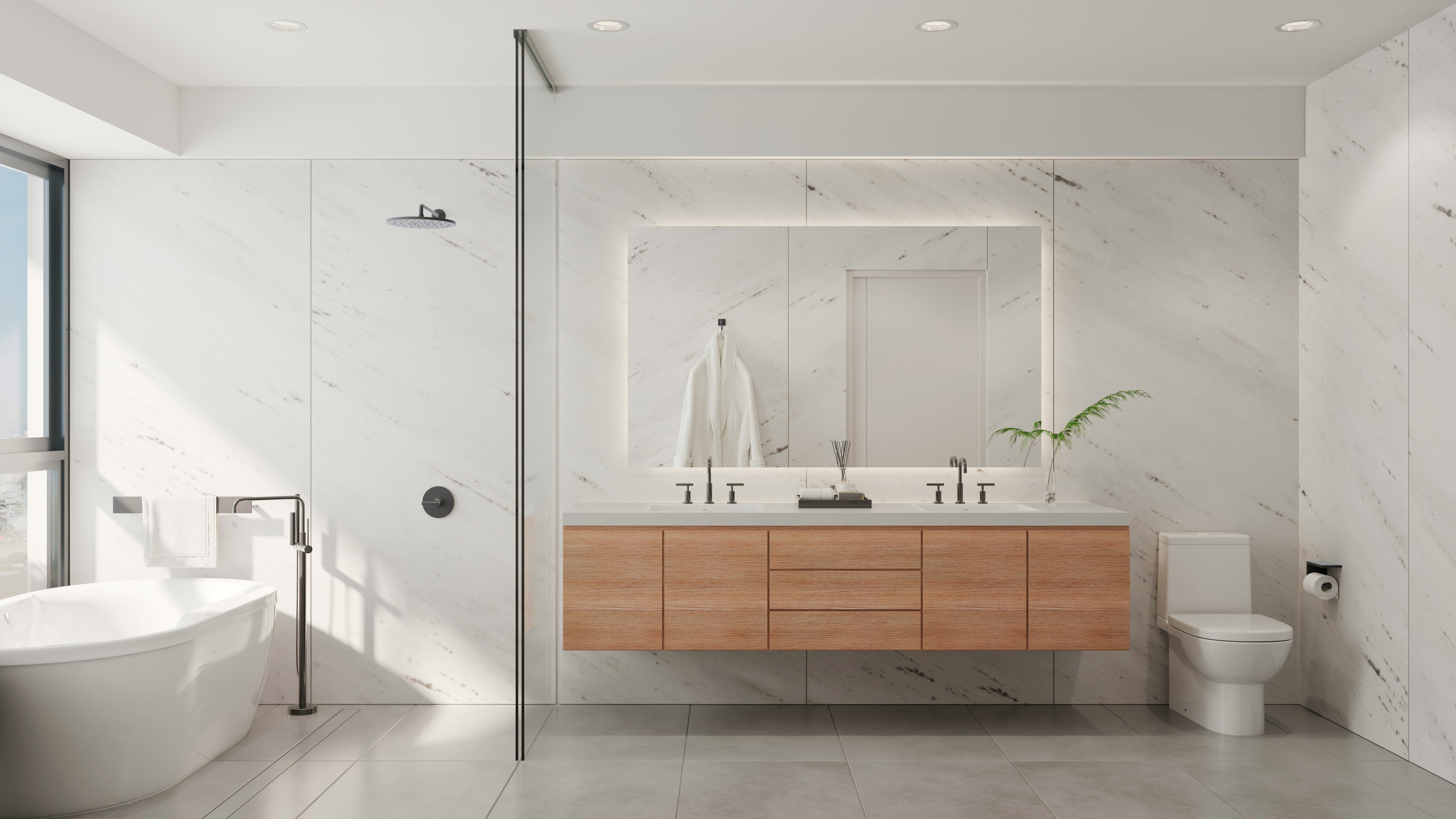 Marmerlook badkamer