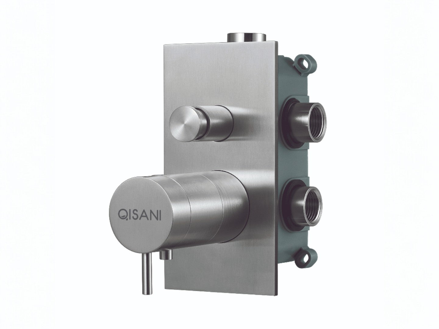 Qisani Flow thermostatische inbouwkraan 2-weg vierkant afbouwdeel