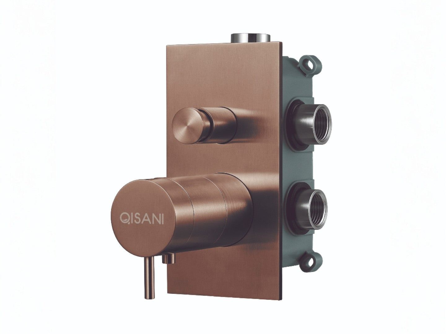 Qisani Flow thermostatische inbouwkraan 2-weg vierkant afbouwdeel