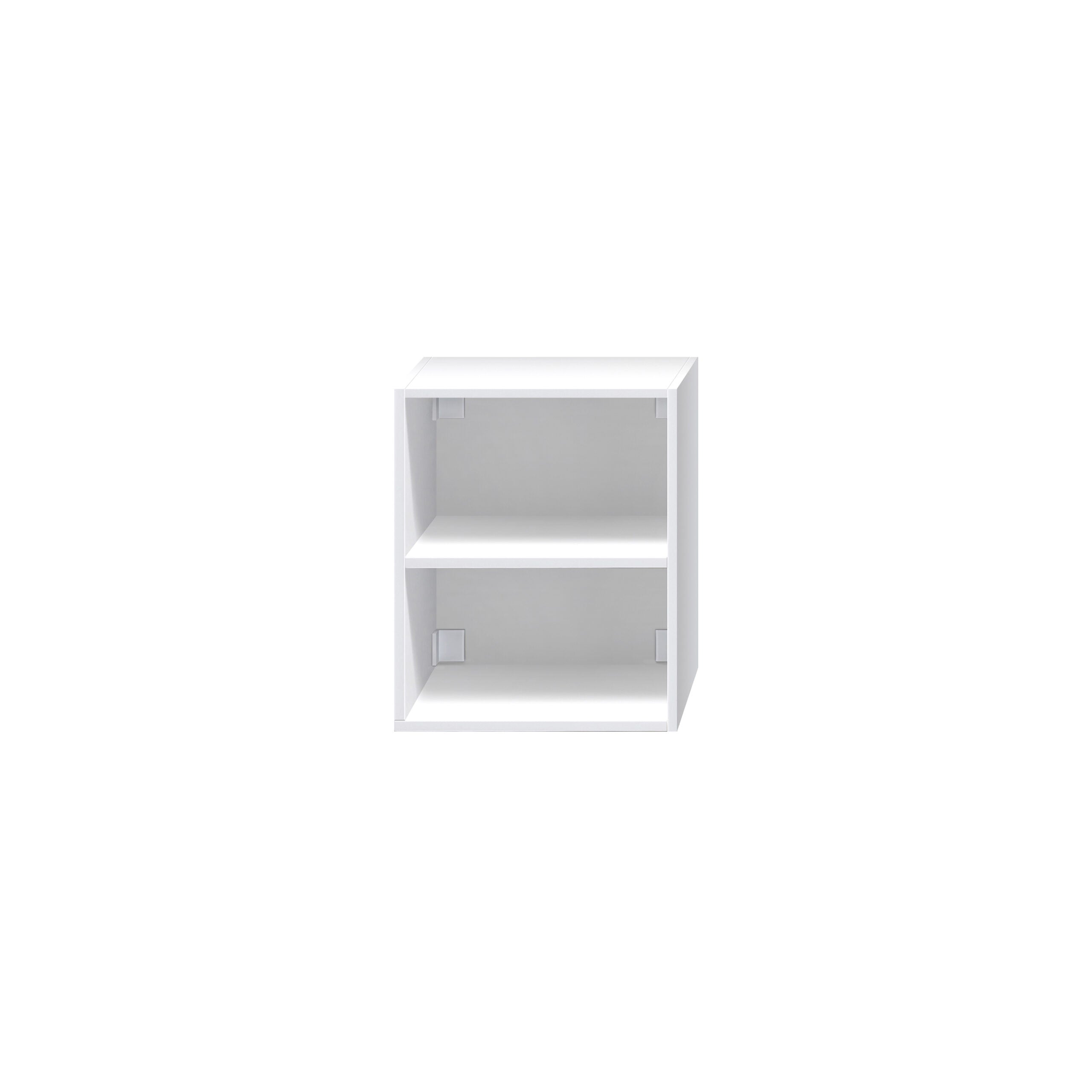 Open vak kast met twee open planken voor extra opbergruimte in de badkamer.