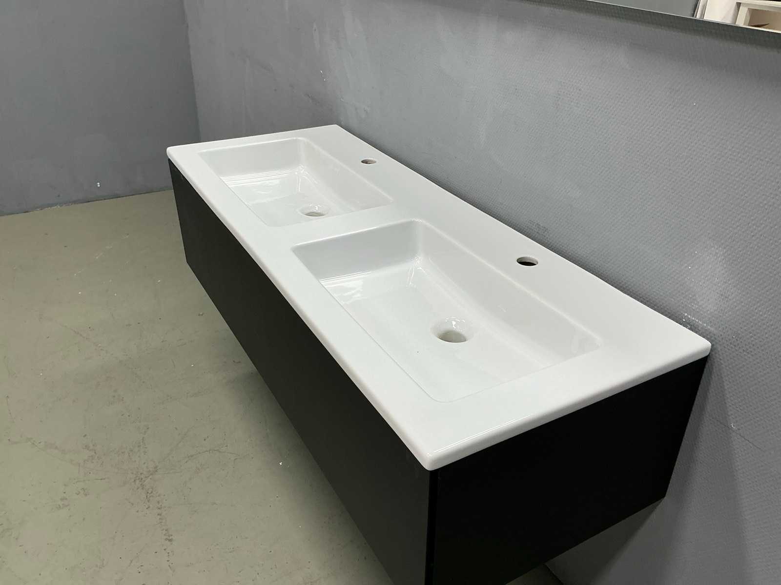 Mat zwarte badmeubelset