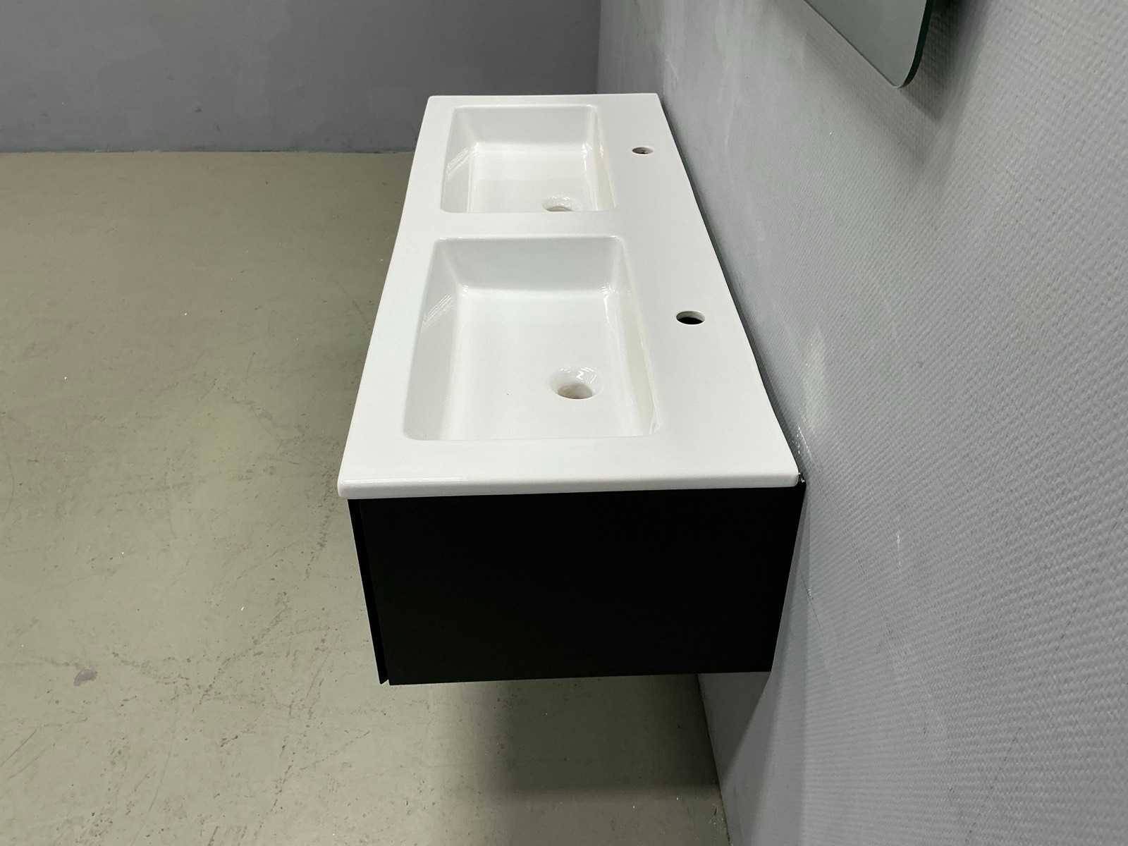 Mat zwarte badmeubelset