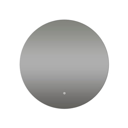 Ronde badkamerspiegel met aanraakknop voor verlichting aan de onderzijde.