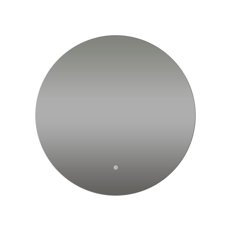 Ronde badkamerspiegel met aanraakknop voor verlichting aan de onderzijde.