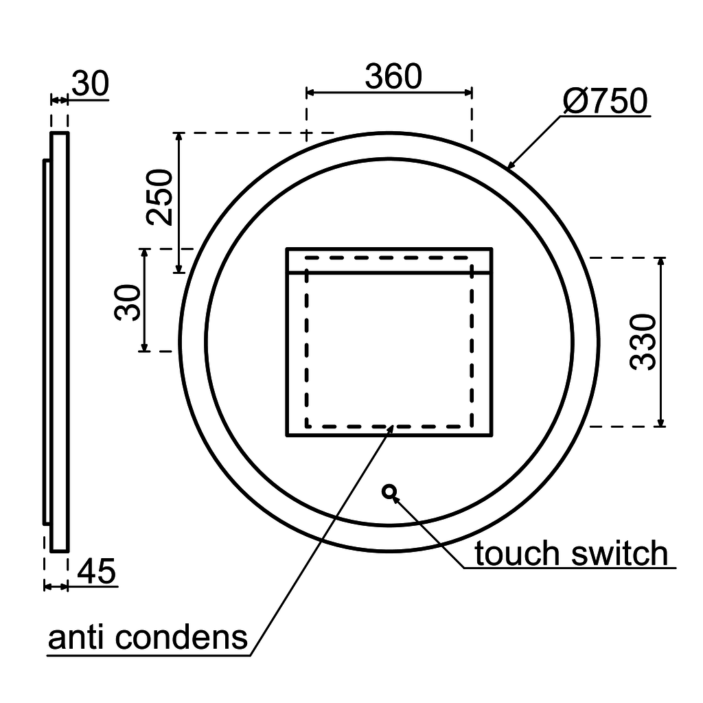 Asti spiegel met ring