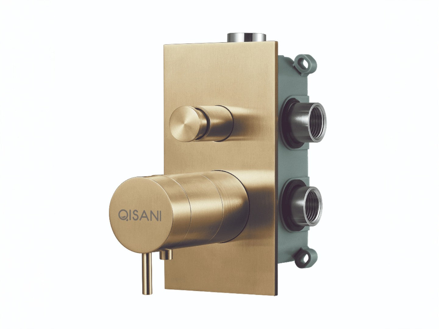 Qisani Flow thermostatische inbouwkraan 2-weg vierkant afbouwdeel