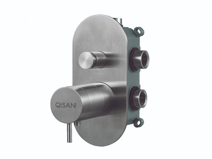 Qisani Flow thermostatische inbouwkraan 2-weg ovaal afbouwdeel