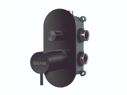 Qisani Flow thermostatische inbouwkraan 2-weg ovaal afbouwdeel
