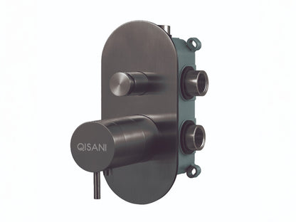 Qisani Flow thermostatische inbouwkraan 2-weg ovaal afbouwdeel