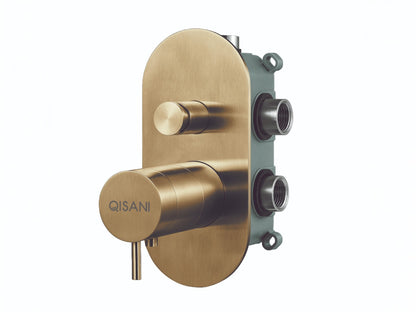 Qisani Flow thermostatische inbouwkraan 2-weg ovaal afbouwdeel