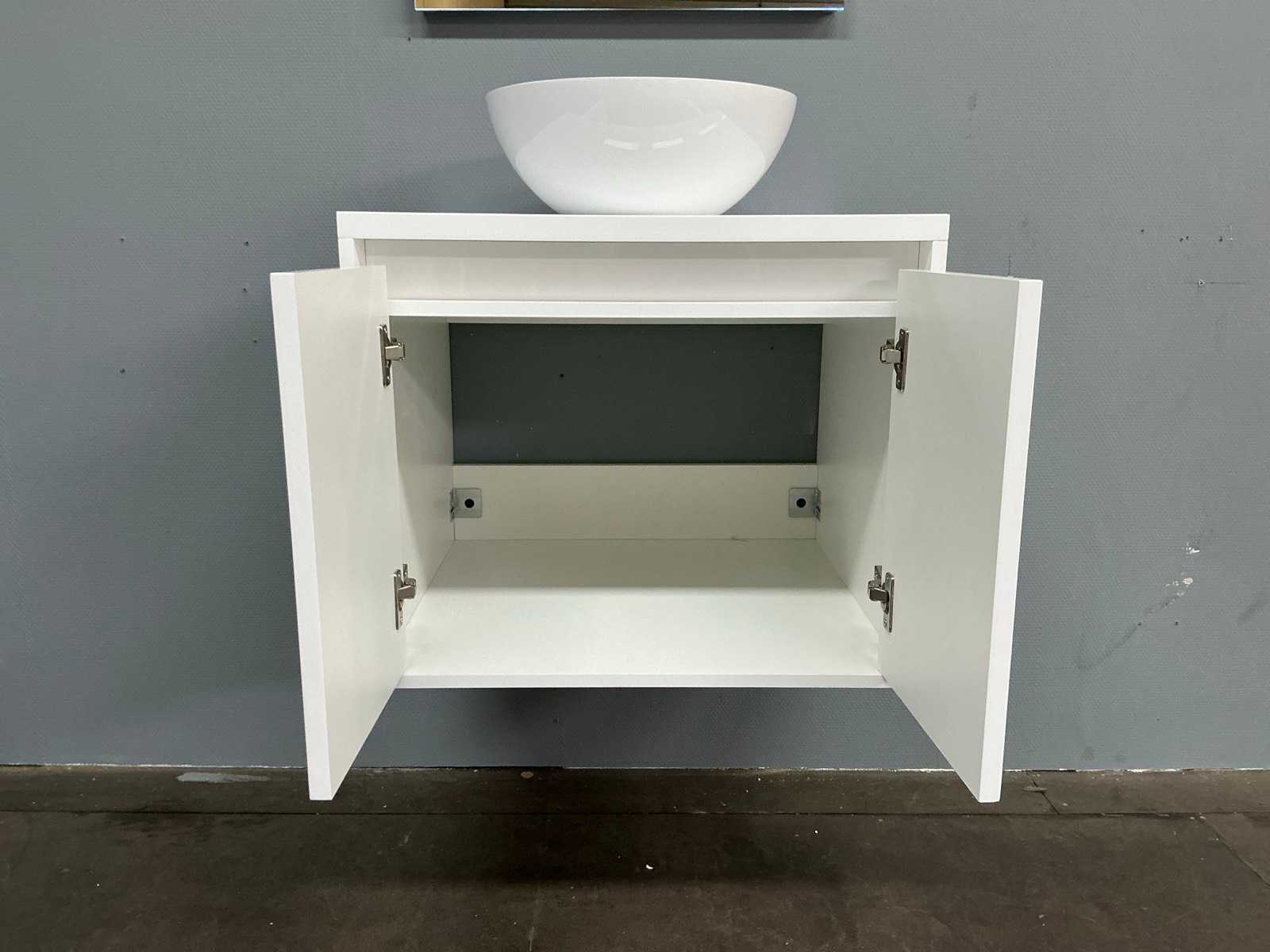 Glans witte badmeubelset S