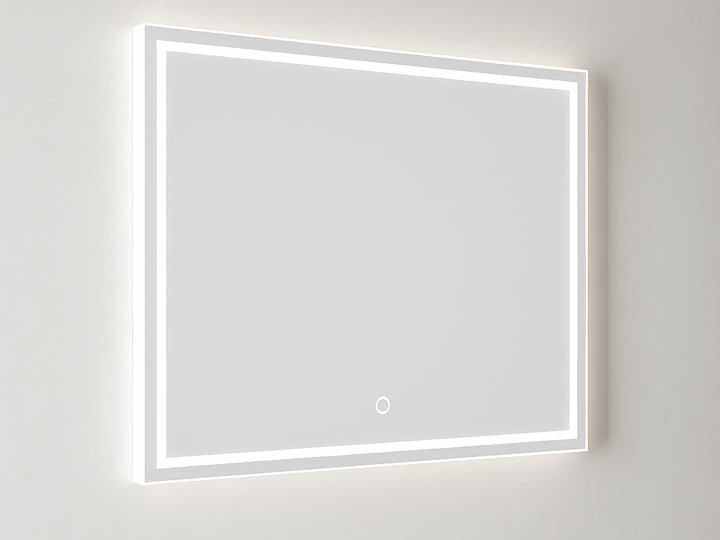 Spiegel met rechthoekige verlichting