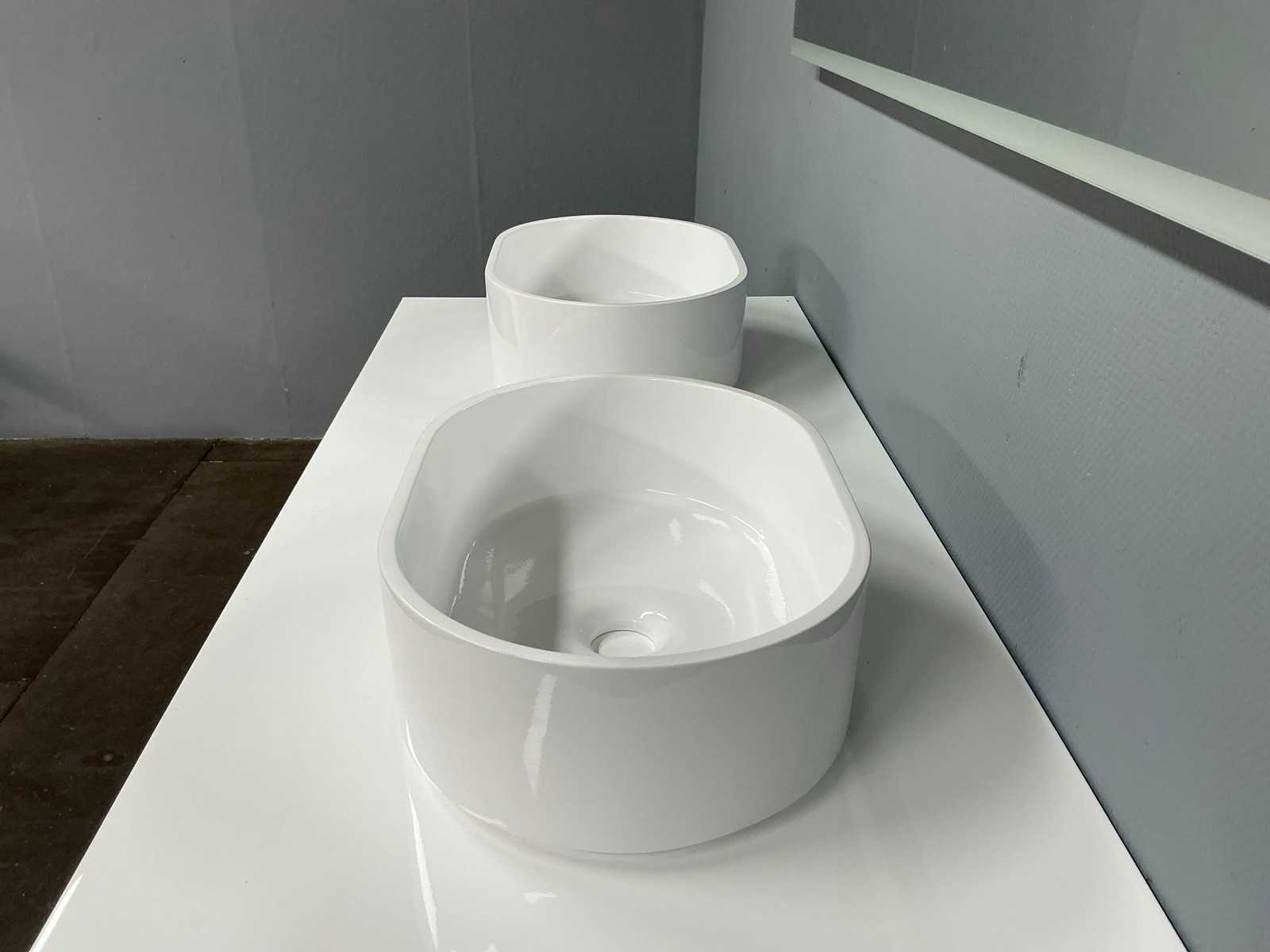 Glans witte badmeubelset XL