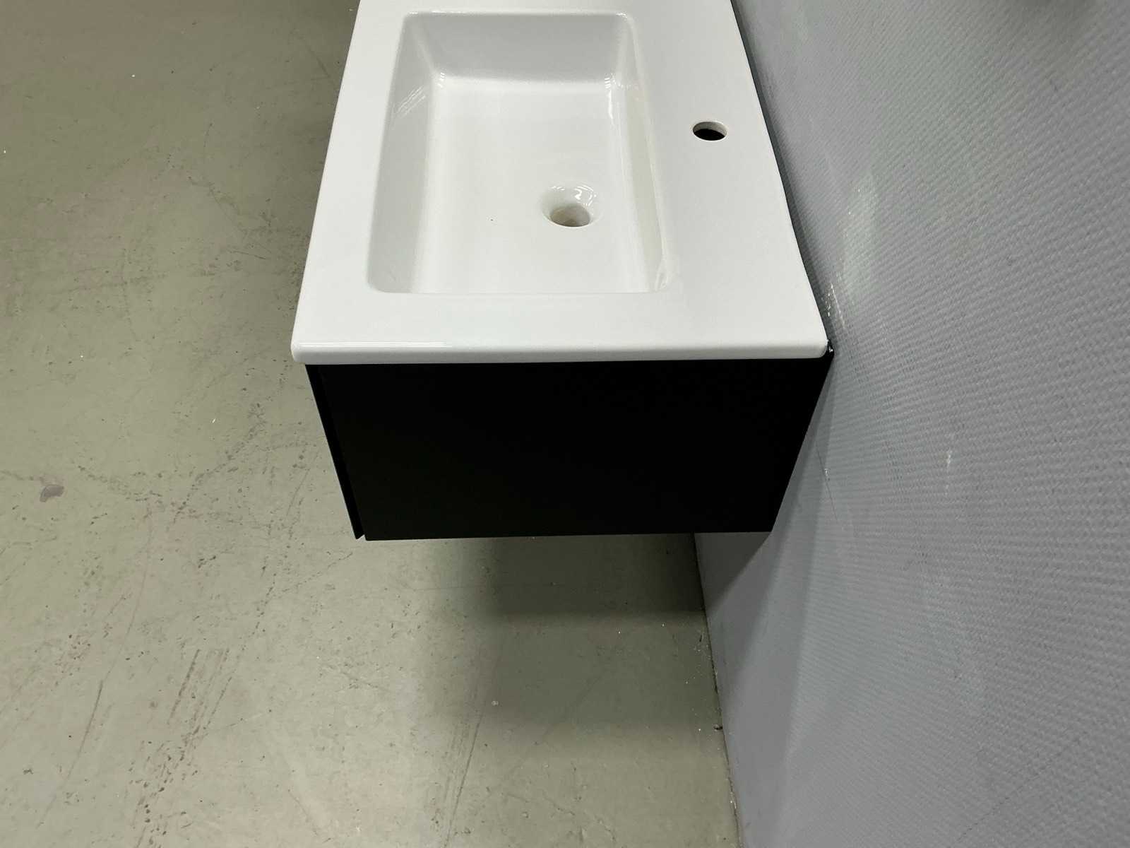 Mat zwarte badmeubelset