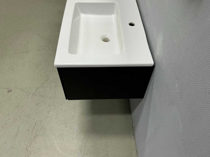 Mat zwarte badmeubelset
