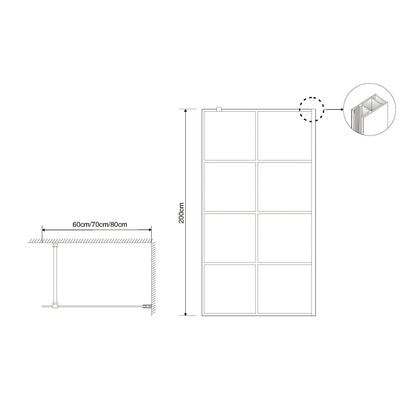 Inloopdouche Firenze zwart