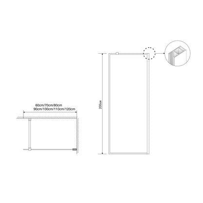 Inloopdouche Merano zwart