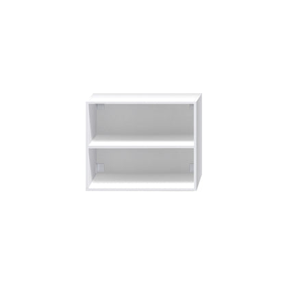 Open vak kast met twee open planken voor extra opbergruimte in de badkamer.