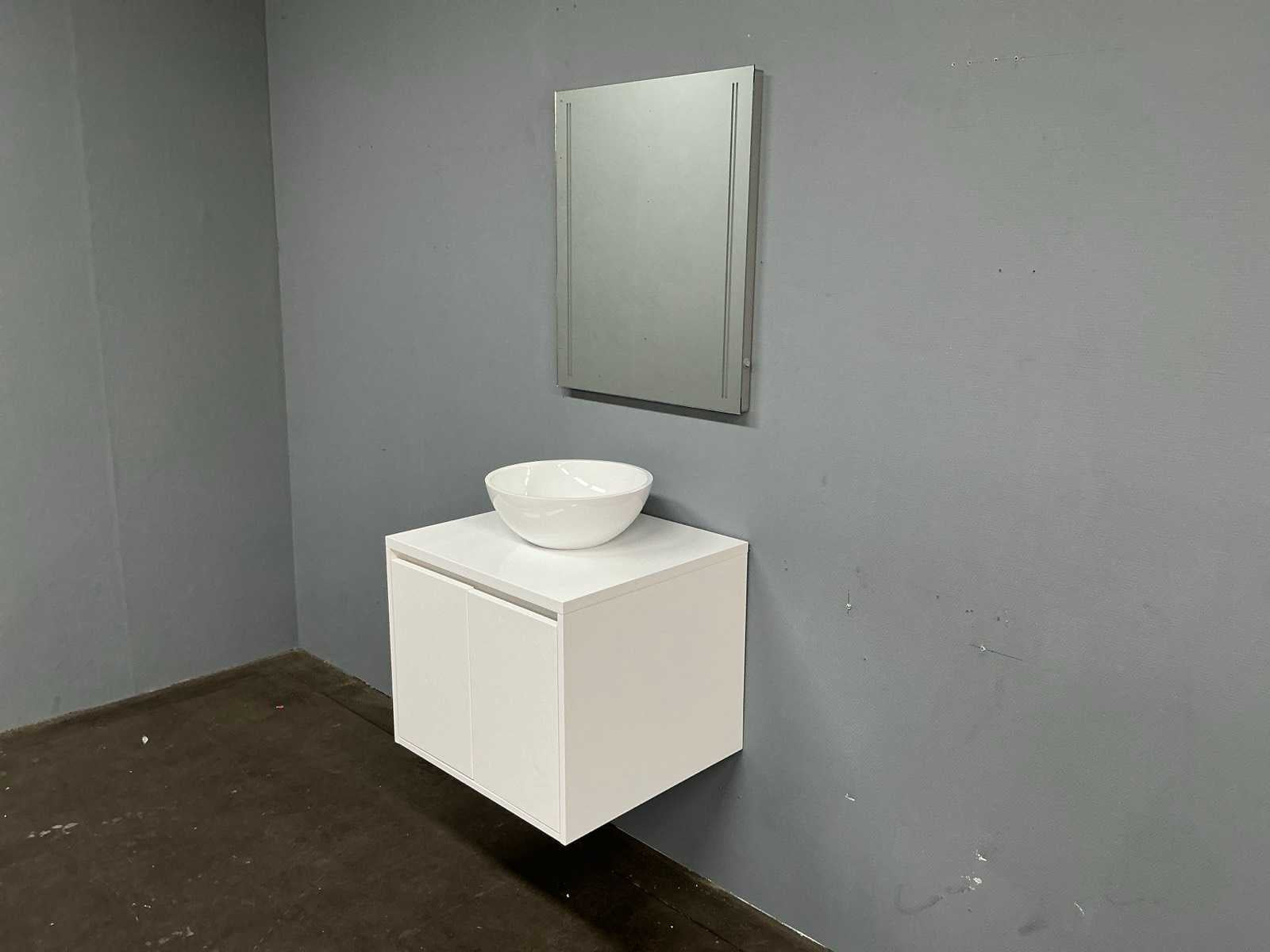 Glans witte badmeubelset S
