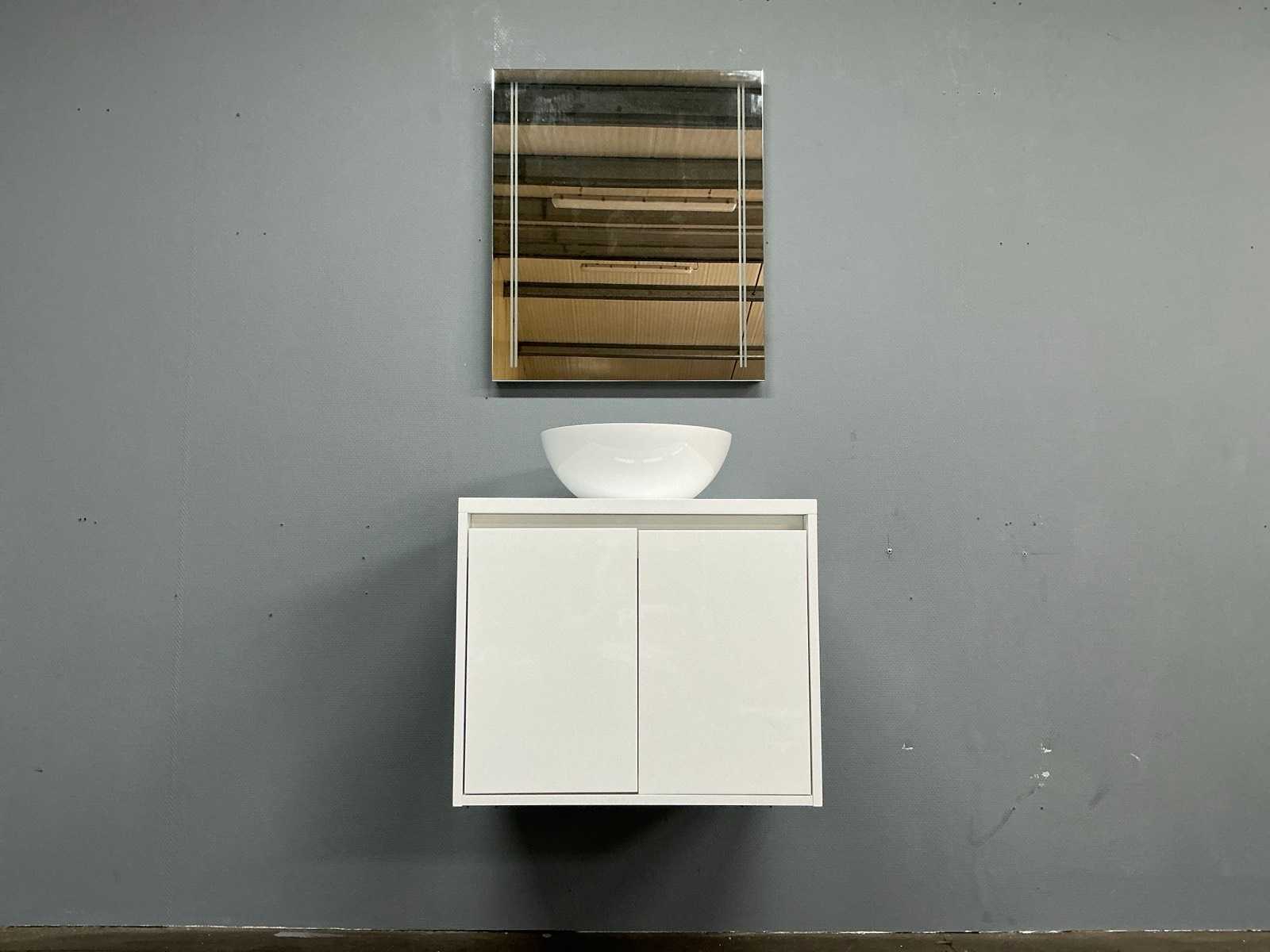 Glans witte badmeubelset S