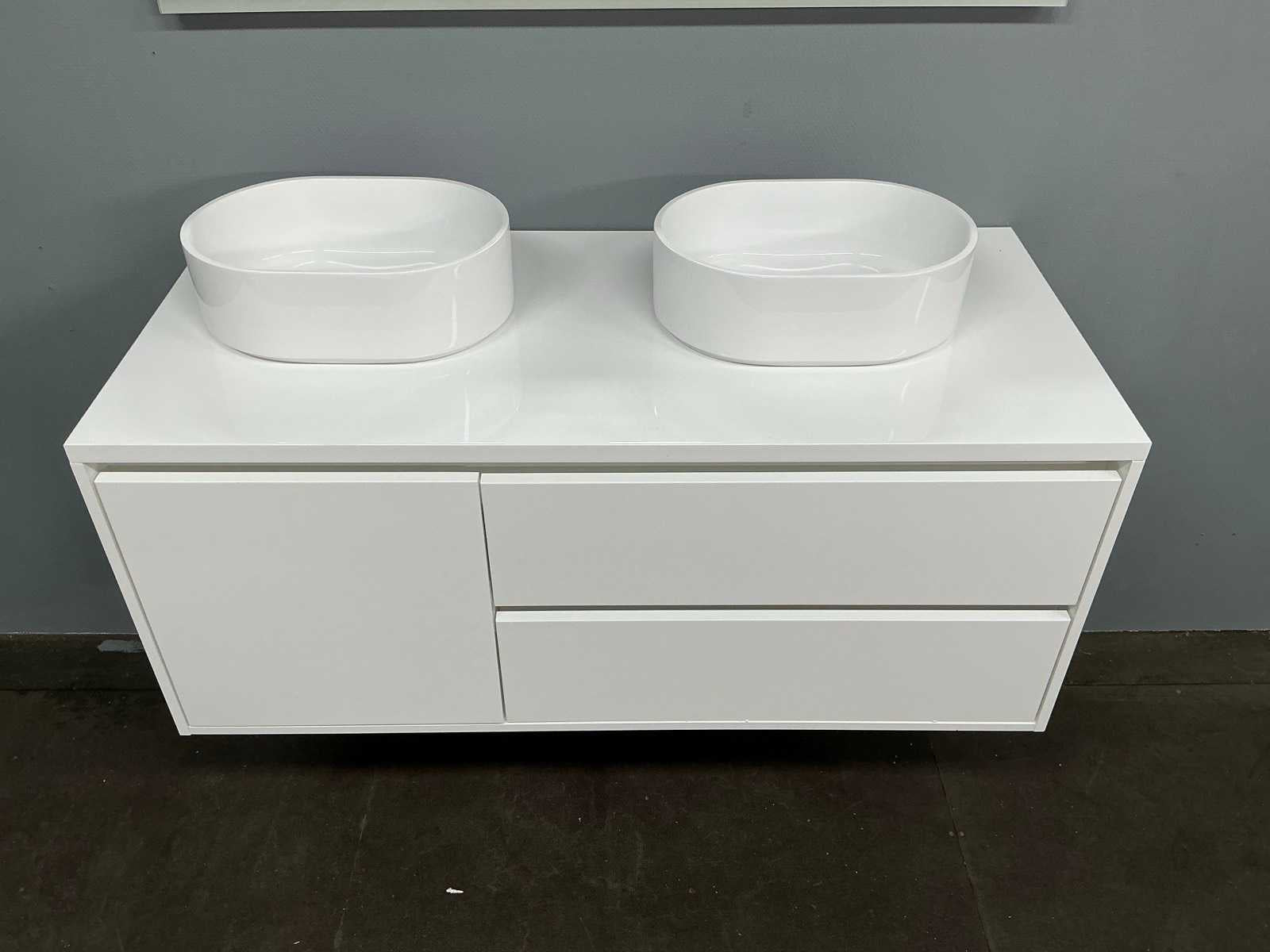 Glans witte badmeubelset XL